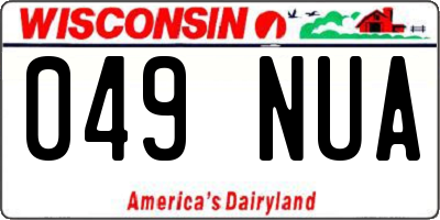 WI license plate 049NUA