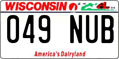 WI license plate 049NUB