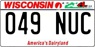 WI license plate 049NUC