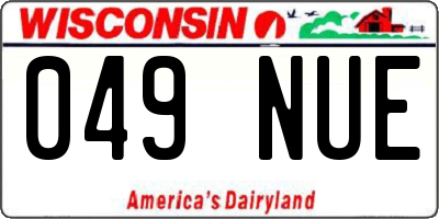 WI license plate 049NUE
