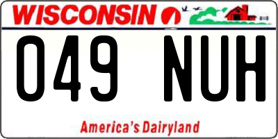 WI license plate 049NUH