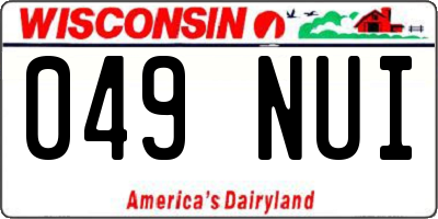 WI license plate 049NUI