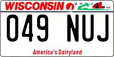 WI license plate 049NUJ