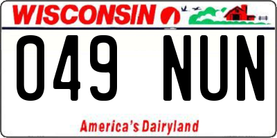 WI license plate 049NUN