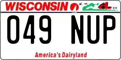 WI license plate 049NUP