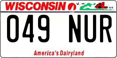 WI license plate 049NUR