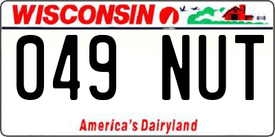WI license plate 049NUT