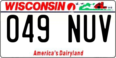 WI license plate 049NUV
