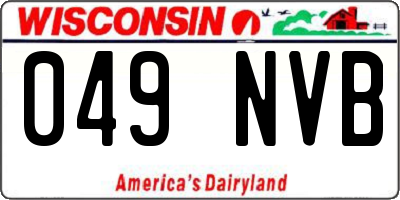 WI license plate 049NVB