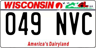 WI license plate 049NVC