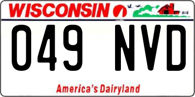WI license plate 049NVD