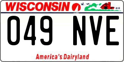 WI license plate 049NVE