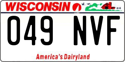 WI license plate 049NVF