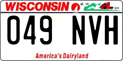 WI license plate 049NVH