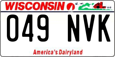 WI license plate 049NVK