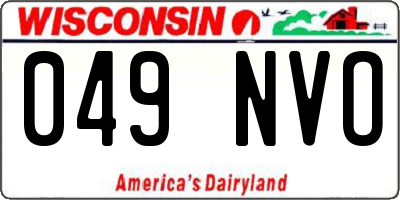 WI license plate 049NVO