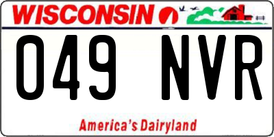 WI license plate 049NVR