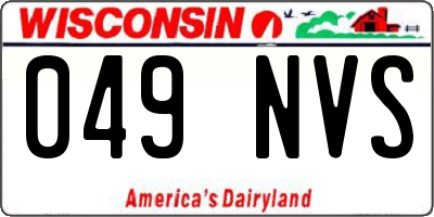 WI license plate 049NVS