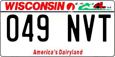 WI license plate 049NVT