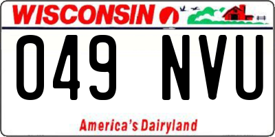 WI license plate 049NVU