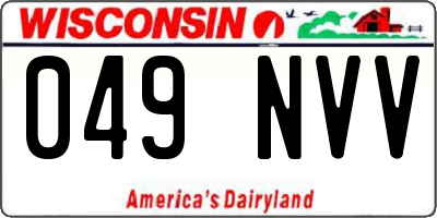 WI license plate 049NVV