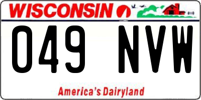 WI license plate 049NVW