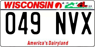 WI license plate 049NVX