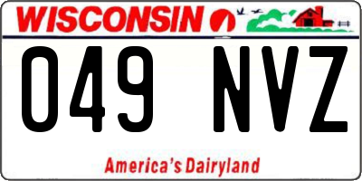 WI license plate 049NVZ