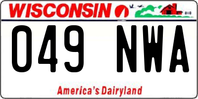 WI license plate 049NWA