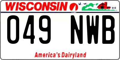 WI license plate 049NWB