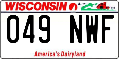 WI license plate 049NWF