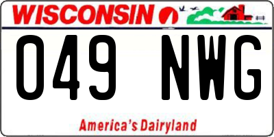 WI license plate 049NWG