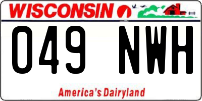 WI license plate 049NWH