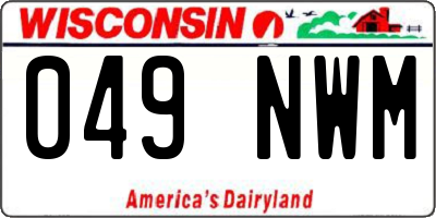 WI license plate 049NWM