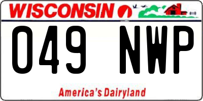 WI license plate 049NWP