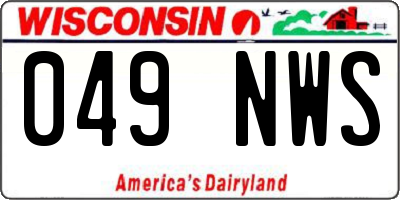 WI license plate 049NWS