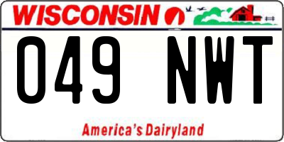 WI license plate 049NWT