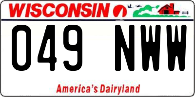 WI license plate 049NWW