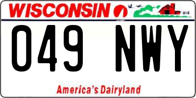 WI license plate 049NWY