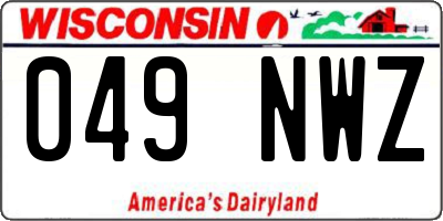 WI license plate 049NWZ