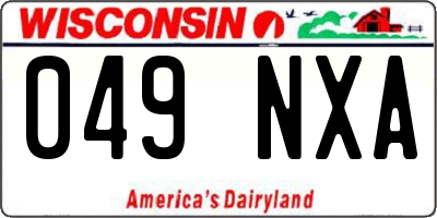 WI license plate 049NXA