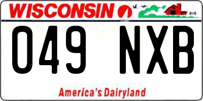 WI license plate 049NXB