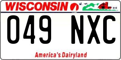 WI license plate 049NXC