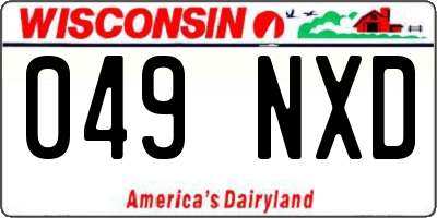 WI license plate 049NXD