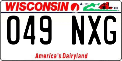 WI license plate 049NXG