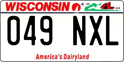 WI license plate 049NXL