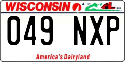 WI license plate 049NXP
