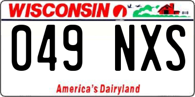 WI license plate 049NXS