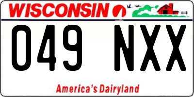 WI license plate 049NXX