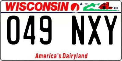 WI license plate 049NXY